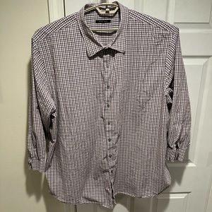 Synergy Men’s Casual Shirt Red White Grey Check 5XL